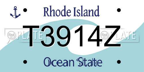 T3914Z Rhode Island License Plate