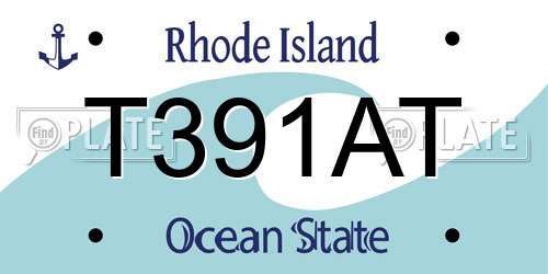 T391AT Rhode Island License Plate