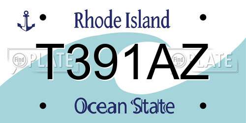 T391AZ Rhode Island License Plate