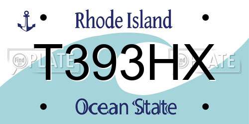 T393HX Rhode Island License Plate