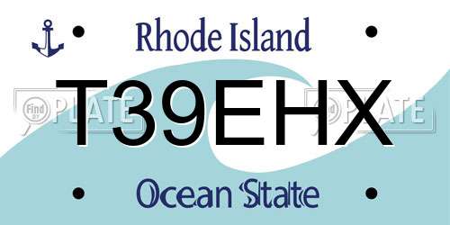 T39EHX Rhode Island License Plate