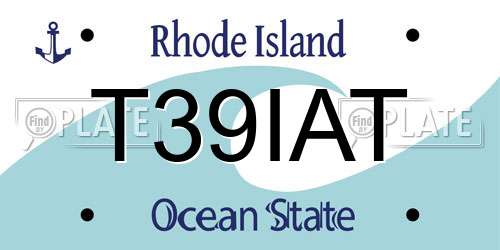 T39IAT Rhode Island License Plate