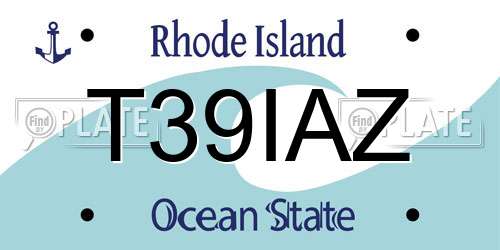 T39IAZ Rhode Island License Plate
