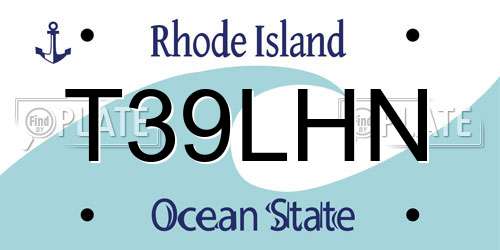 T39LHN Rhode Island License Plate