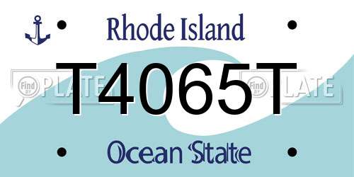 T4065T Rhode Island License Plate