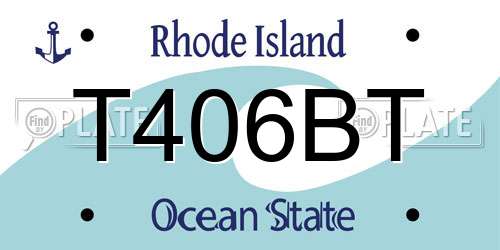 T406BT Rhode Island License Plate