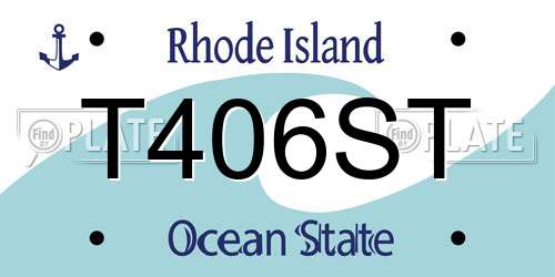 T406ST Rhode Island License Plate