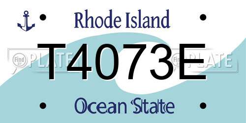 T4073E Rhode Island License Plate