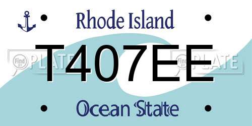 T407EE Rhode Island License Plate