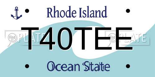 T40TEE Rhode Island License Plate