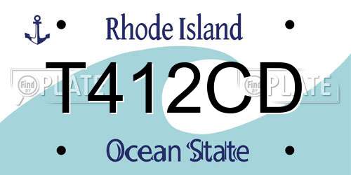 T412CD Rhode Island License Plate
