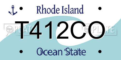 T412CO Rhode Island License Plate