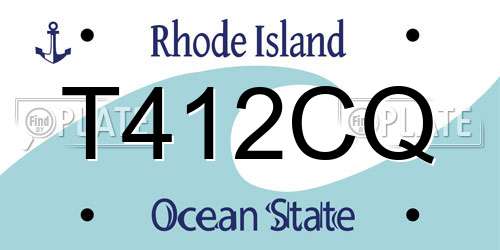 T412CQ Rhode Island License Plate