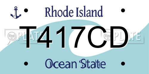 T417CD Rhode Island License Plate