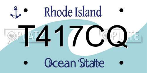 T417CQ Rhode Island License Plate