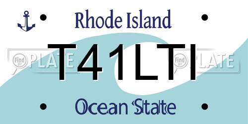 T41LTI Rhode Island License Plate