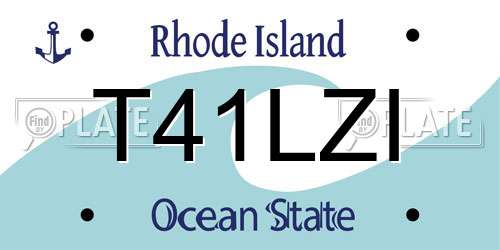 T41LZI Rhode Island License Plate