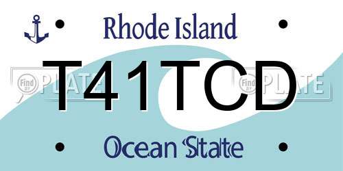 T41TCD Rhode Island License Plate