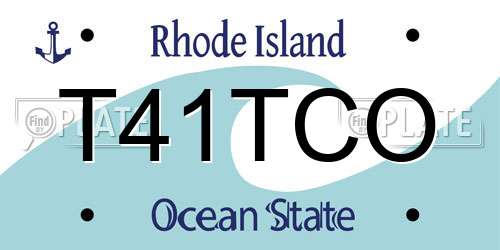 T41TCO Rhode Island License Plate