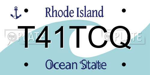 T41TCQ Rhode Island License Plate