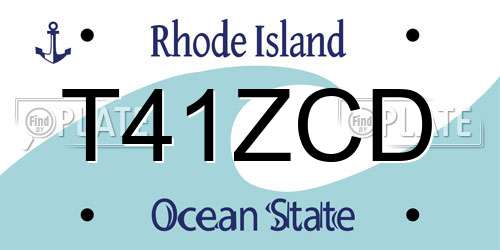 T41ZCD Rhode Island License Plate