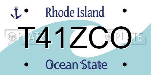 T41ZCO Rhode Island License Plate