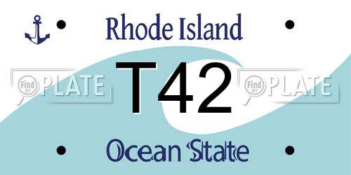 T42 Rhode Island License Plate