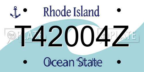 T42004Z Rhode Island License Plate