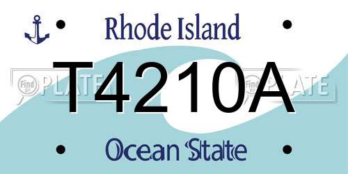 T4210A Rhode Island License Plate