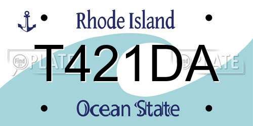 T421DA Rhode Island License Plate