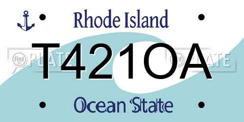 T421OA Rhode Island License Plate