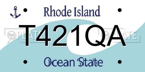 T421QA Rhode Island License Plate