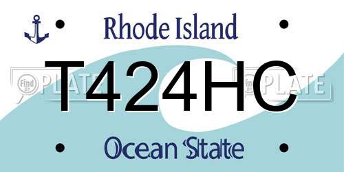 T424HC Rhode Island License Plate