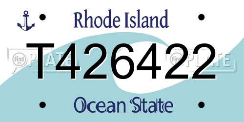 T426422 Rhode Island License Plate