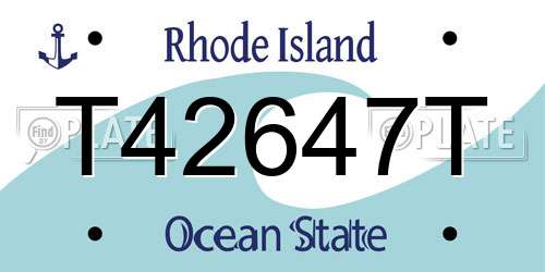 T42647T Rhode Island License Plate