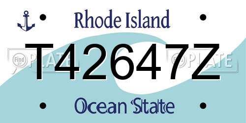 T42647Z Rhode Island License Plate