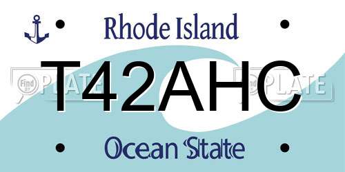T42AHC Rhode Island License Plate
