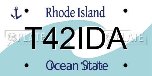 T42IDA Rhode Island License Plate