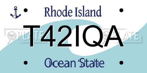 T42IQA Rhode Island License Plate