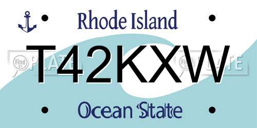 T42KXW Rhode Island License Plate