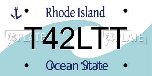 T42LTT Rhode Island License Plate