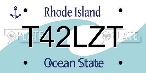 T42LZT Rhode Island License Plate