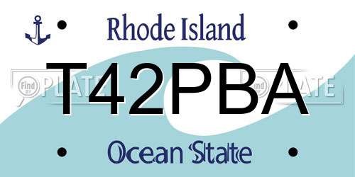 T42PBA Rhode Island License Plate