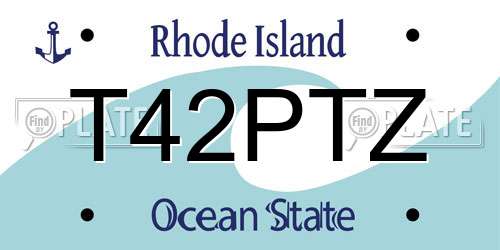 T42PTZ Rhode Island License Plate