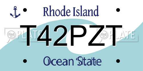 T42PZT Rhode Island License Plate