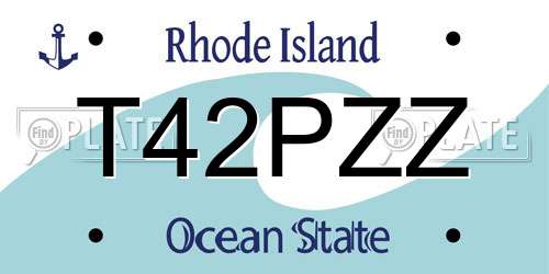 T42PZZ Rhode Island License Plate