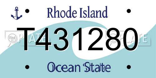 T431280 Rhode Island License Plate