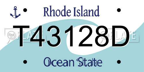 T43128D Rhode Island License Plate