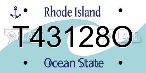 T43128O Rhode Island License Plate