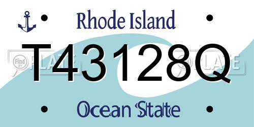 T43128Q Rhode Island License Plate